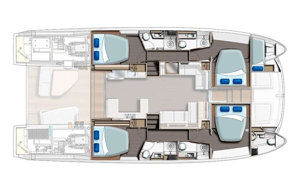 Layout of the boat Leopard 53 PC