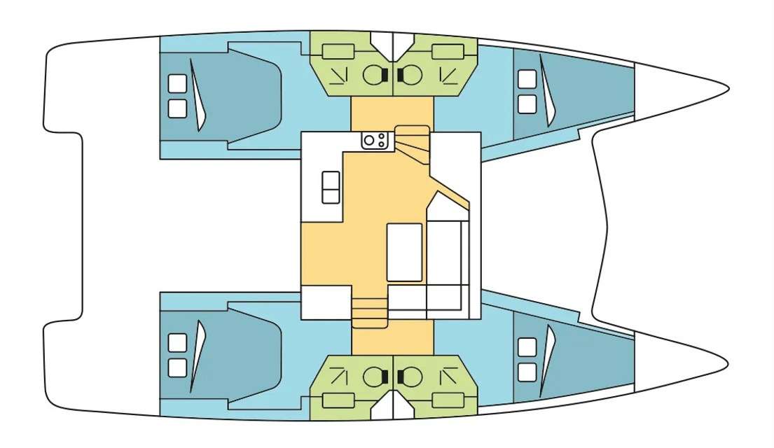 Distribución del barco Lucia 40