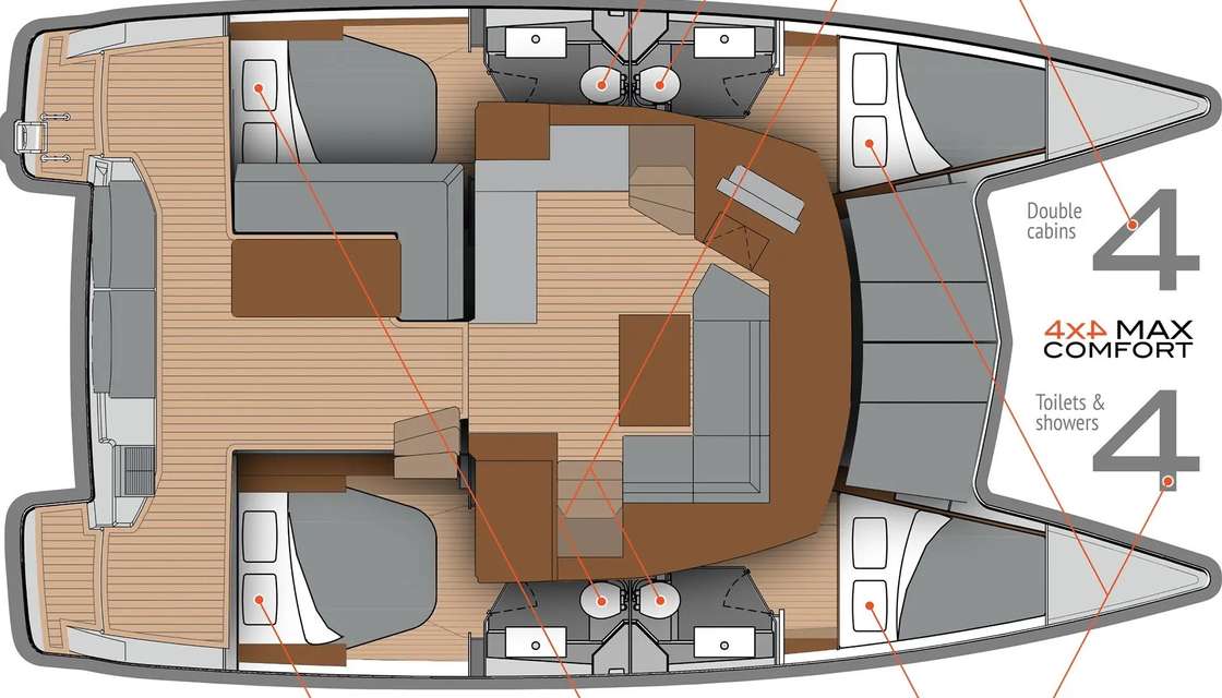 Layout of the boat Lucia 40