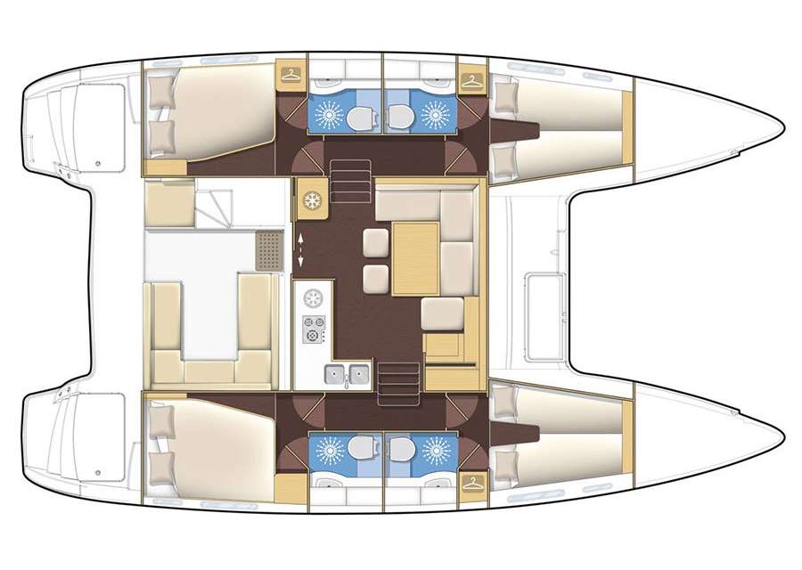 Layout of the boat Lucia 40