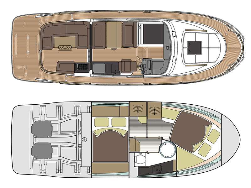 Layout of the boat Marex 330 Scandinavia