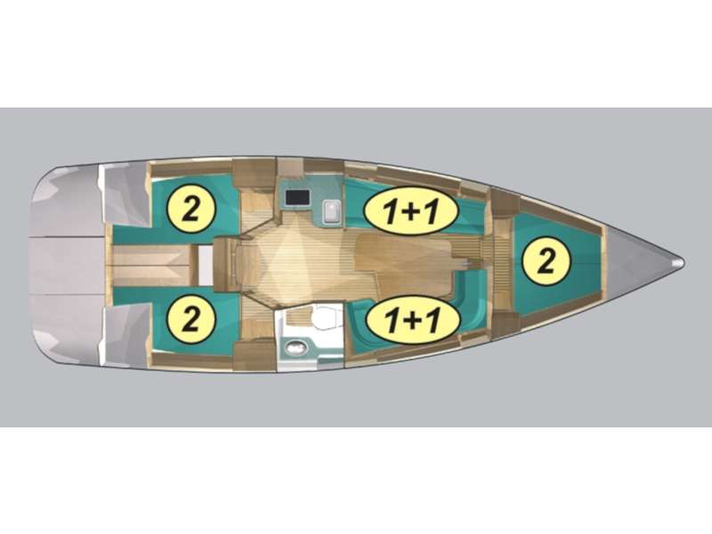 Distribución del barco Maxus 33.1 RS