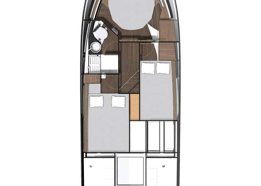 Layout of the boat Merry Fisher 1095