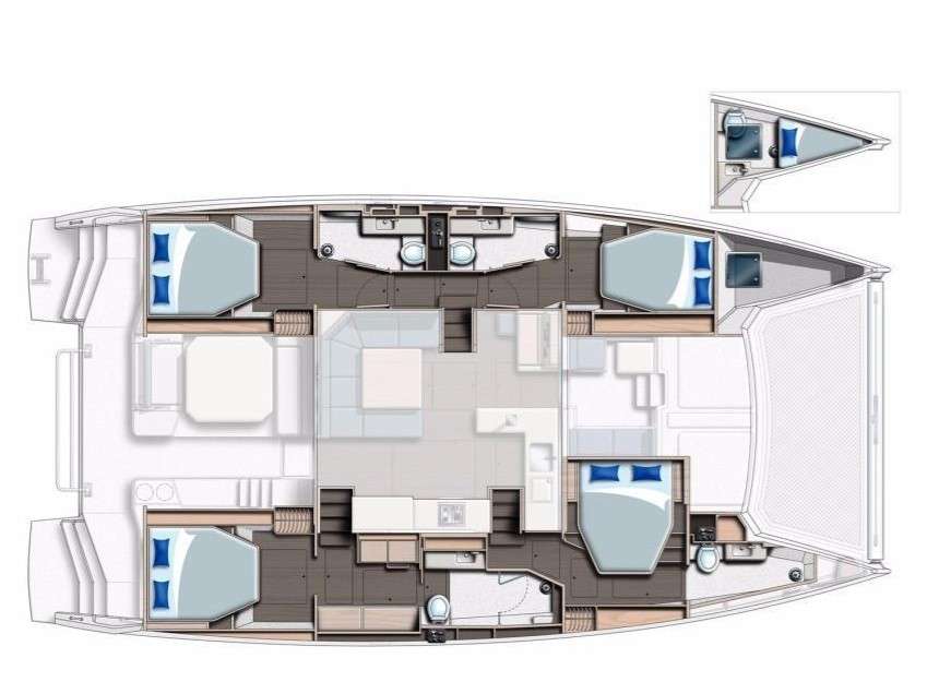 Layout of the boat Moorings 5000