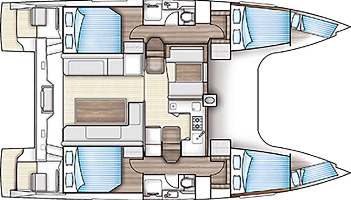 Distribución del barco Nautitech 40
