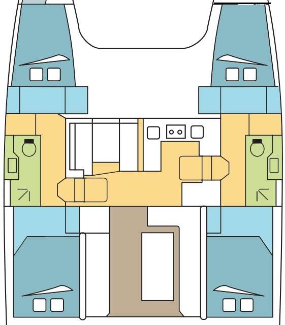 Distribución del barco Nautitech 40 Open