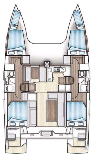 Layout of the boat Nautitech 40 Open