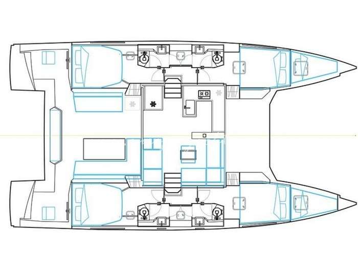 Layout of the boat Nautitech 46 Fly