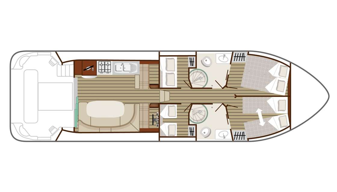 Distribución del barco Cruiser Premium 8/10 Pers