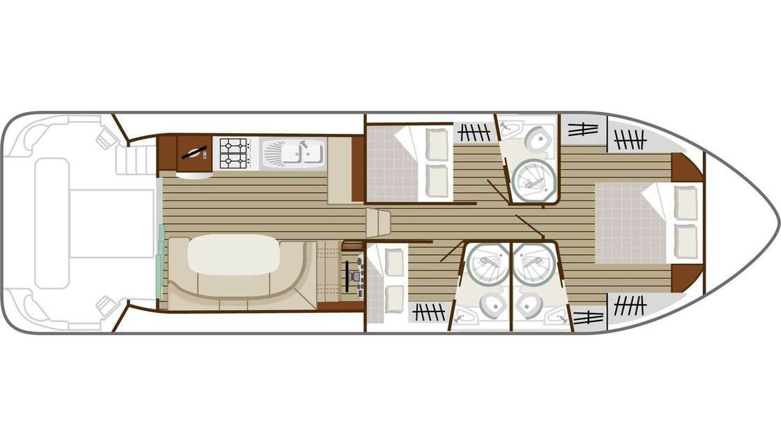 План яхты Cruiser Premium+ 6/8 Pers