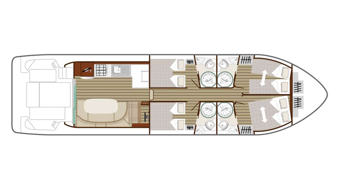План яхты Cruiser Premium+ 8/10 Pers