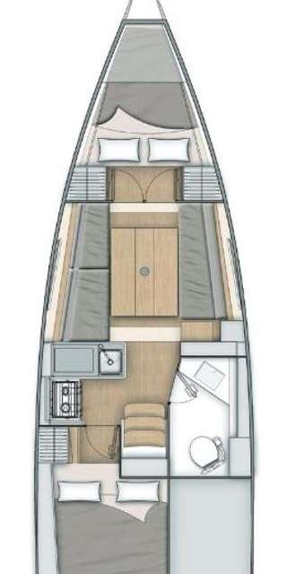 Layout of the boat Oceanis 30.1