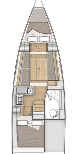 Distribución del barco Oceanis 30.1