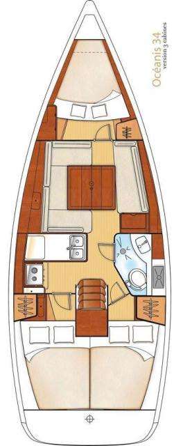 Piano della barca Oceanis 34