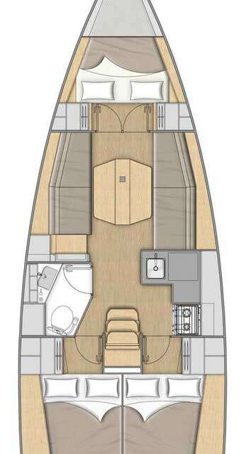 Distribución del barco Oceanis 34.1