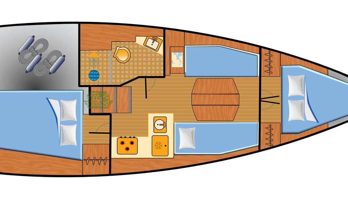 Piano della barca Oceanis 34.1