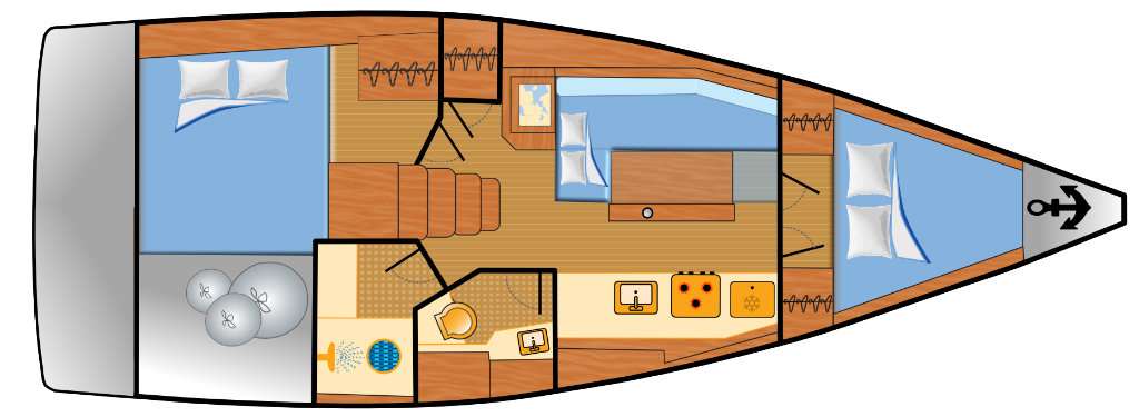 Plans du bateau Oceanis 35.1
