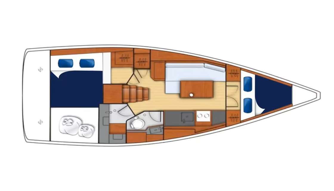 Distribución del barco Oceanis 35