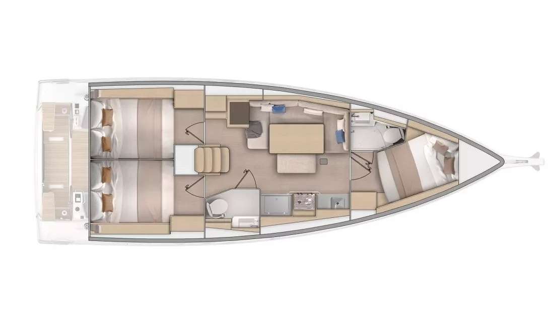 План яхты Oceanis 37