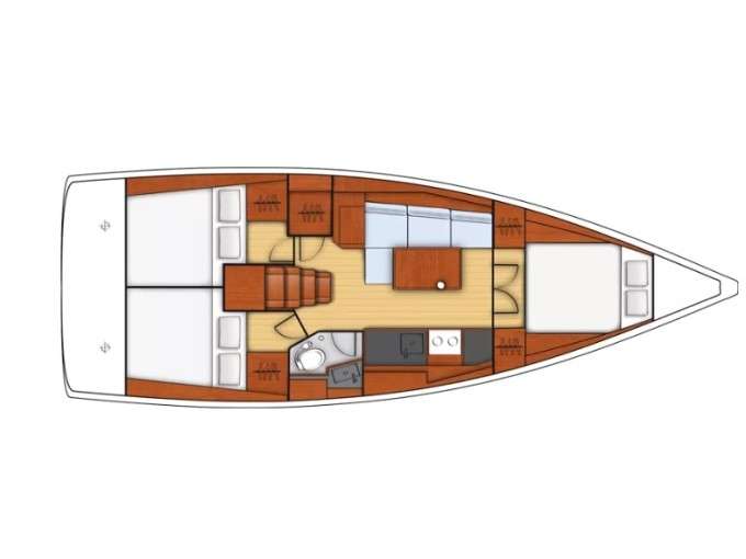 Distribución del barco Oceanis 38.1