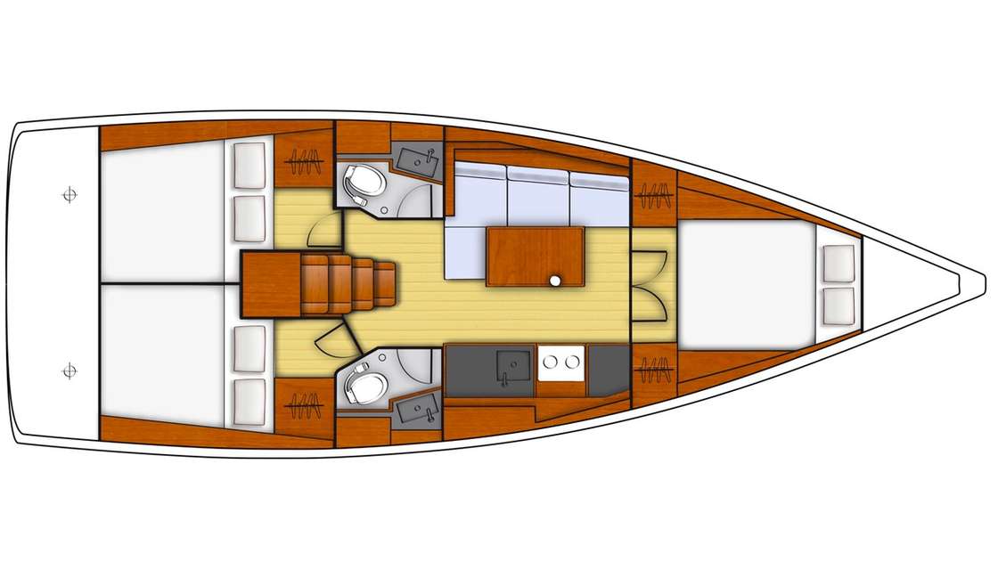 План яхты Oceanis 38.1