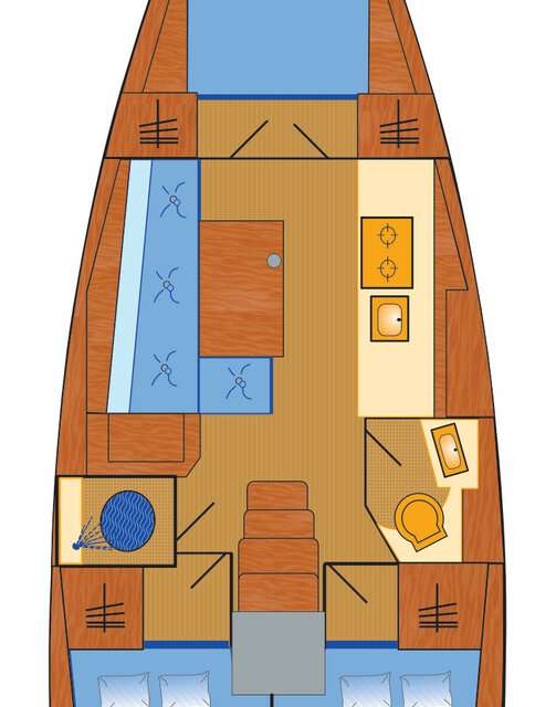 Distribución del barco Oceanis 38.1