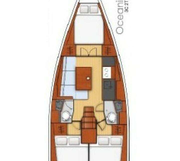 Distribución del barco Oceanis 38.1