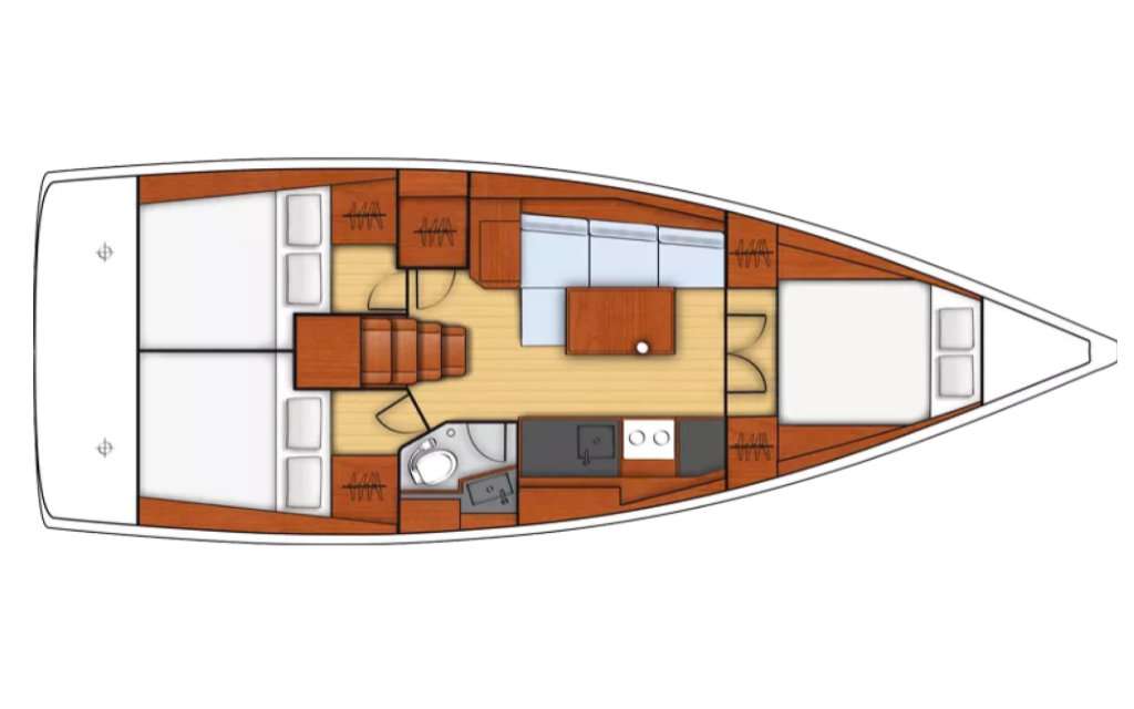 План яхты Oceanis 38.1