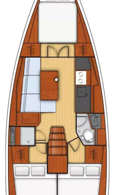 Distribución del barco Oceanis 38