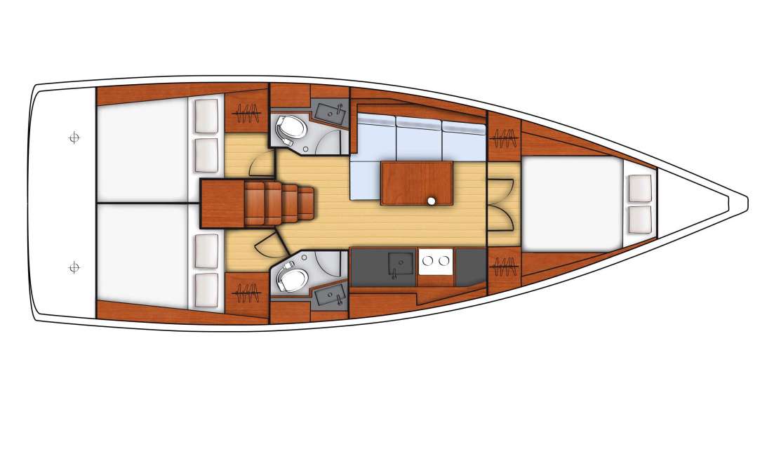 Piano della barca Oceanis 38