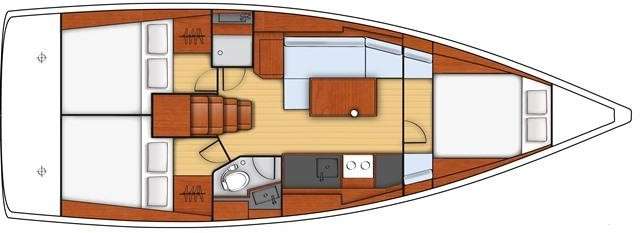 План яхты Oceanis 38