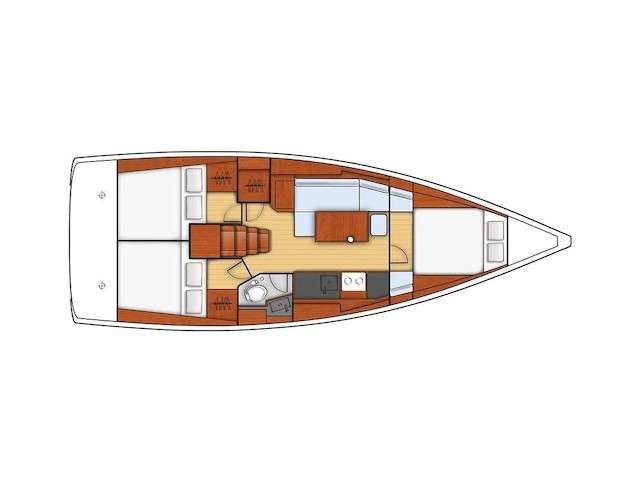 План яхты Oceanis 38