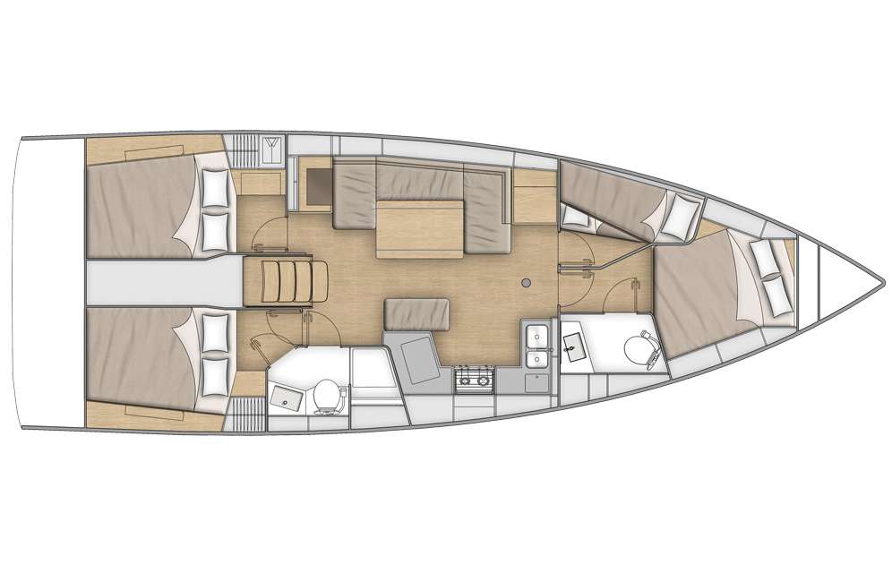 Distribución del barco Oceanis 40.1