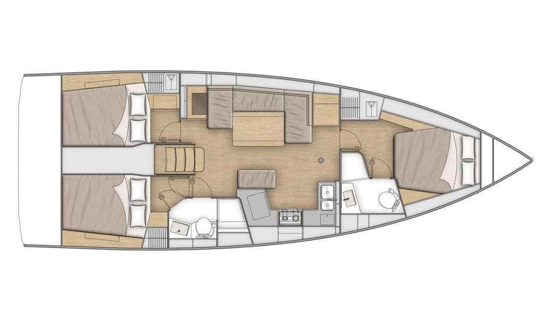Layout of the boat Oceanis 40.1