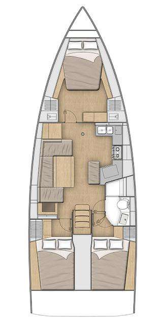 Distribución del barco Oceanis 40.1