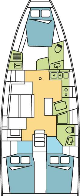Distribución del barco Oceanis 40.1