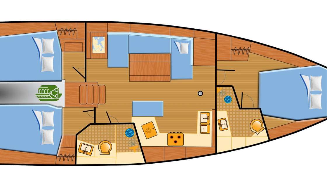 Piano della barca Oceanis 40.1
