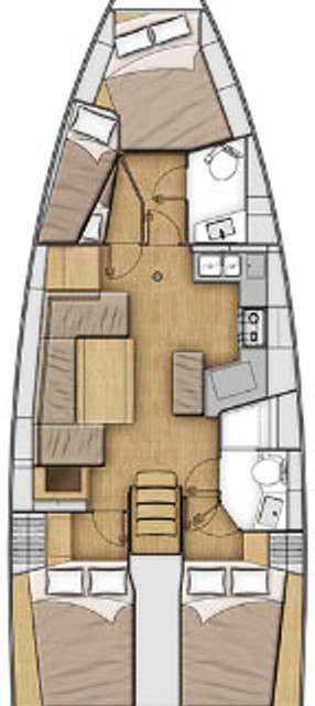 Layout of the boat Oceanis 40.1