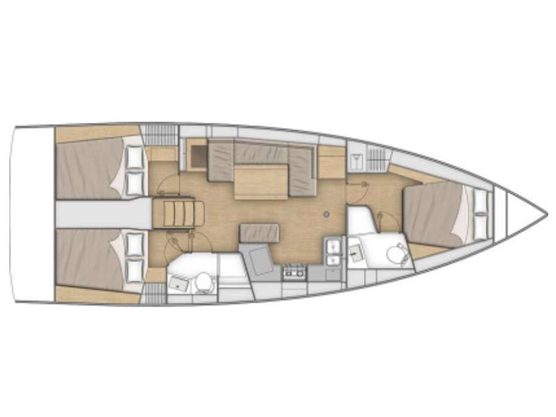 Layout of the boat Oceanis 40.1