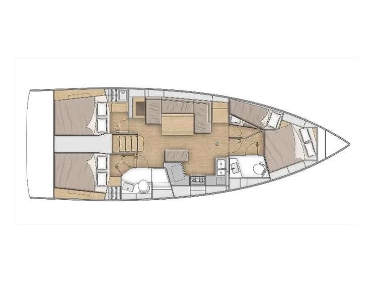 Layout of the boat Oceanis 40.1