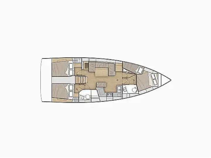 Distribución del barco Oceanis 40.1