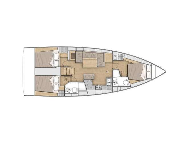 Layout of the boat Oceanis 40.1