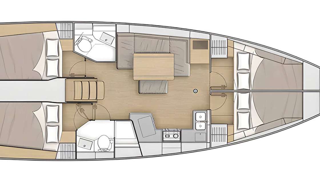 Distribución del barco Oceanis 40.1