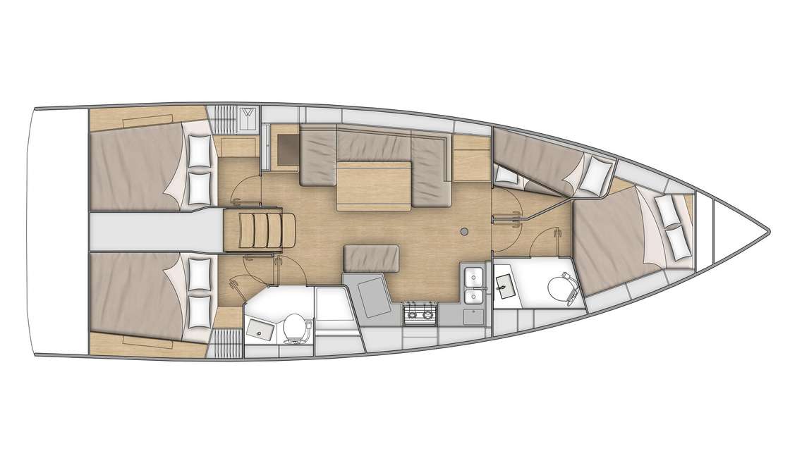 Layout of the boat Oceanis 40.1