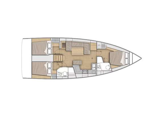 Distribución del barco Oceanis 40.1