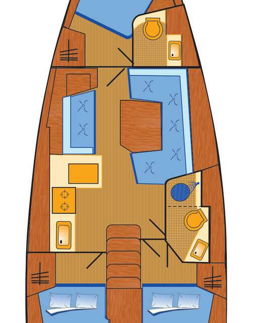 Layout of the boat Oceanis 41.1