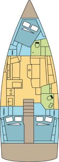 Layout of the boat Oceanis 41.1