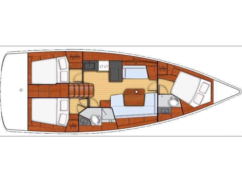 Layout of the boat Oceanis 41.1