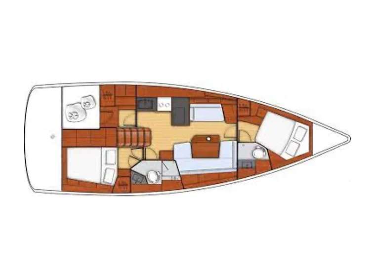 Layout of the boat Oceanis 41.1