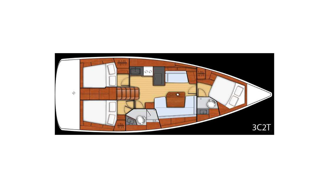 Layout of the boat Oceanis 41